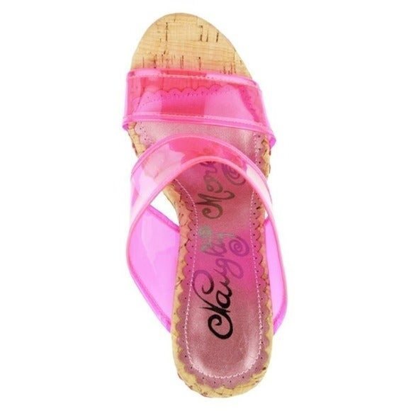 Naughty‎ Monkey Platform Wedges Sandals PINK Strap 💥NWT!🆕FAST😮‍💨⚡🚚 - Picture 2 of 8